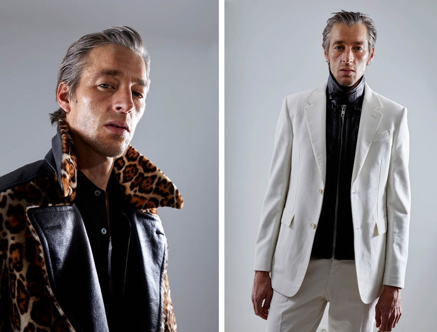 clothing apparel person human blazer jacket coat suit overcoat man