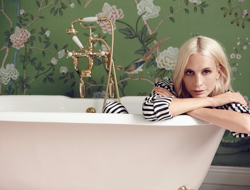 person girl blonde kid child woman teen female bathtub tub