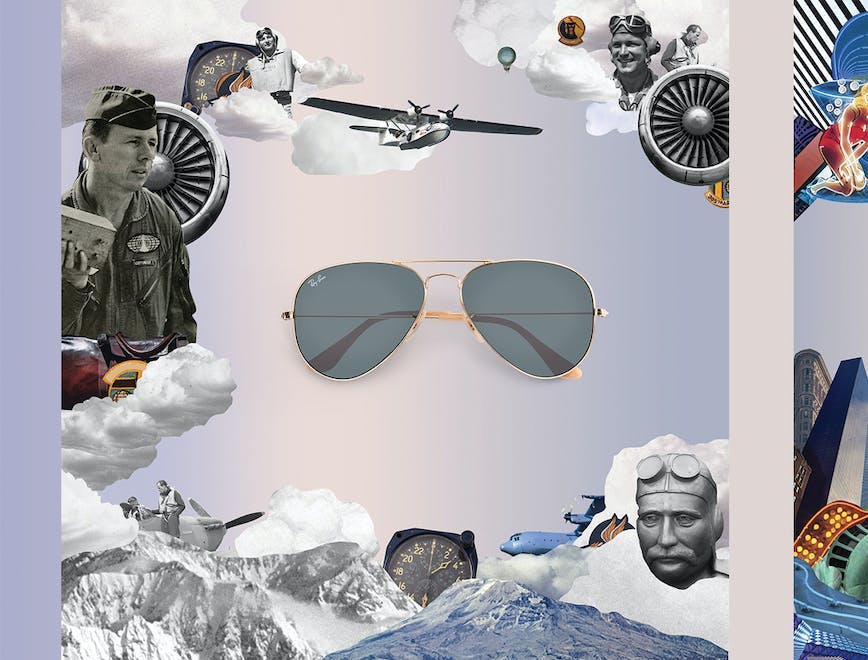 accessory sunglasses accessories collage poster advertisement human person head
