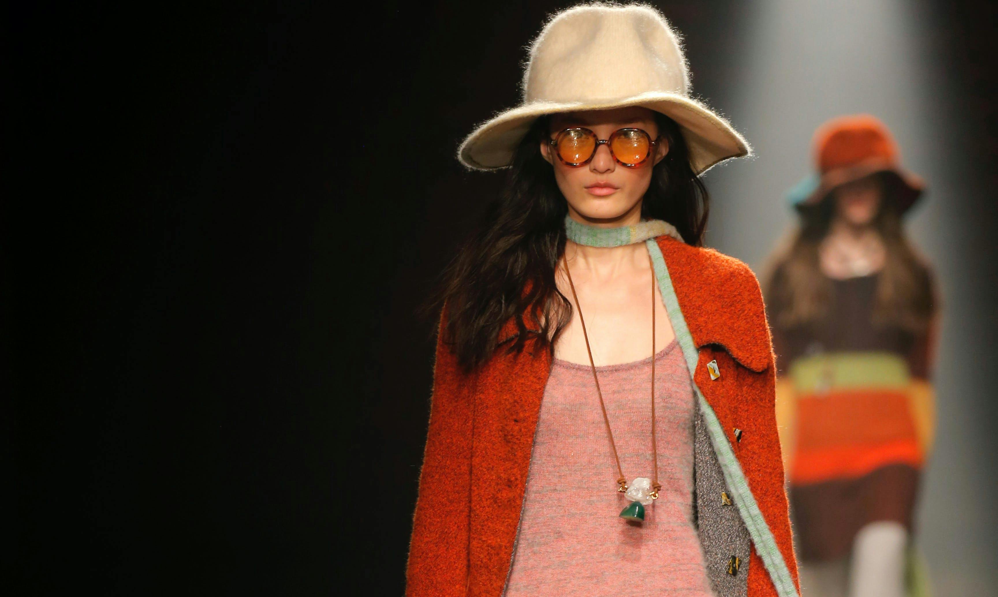 missoni ready to wear fall winter 2018 -19 milan february 2018 clothing apparel hat person human sunglasses accessories accessory sun hat