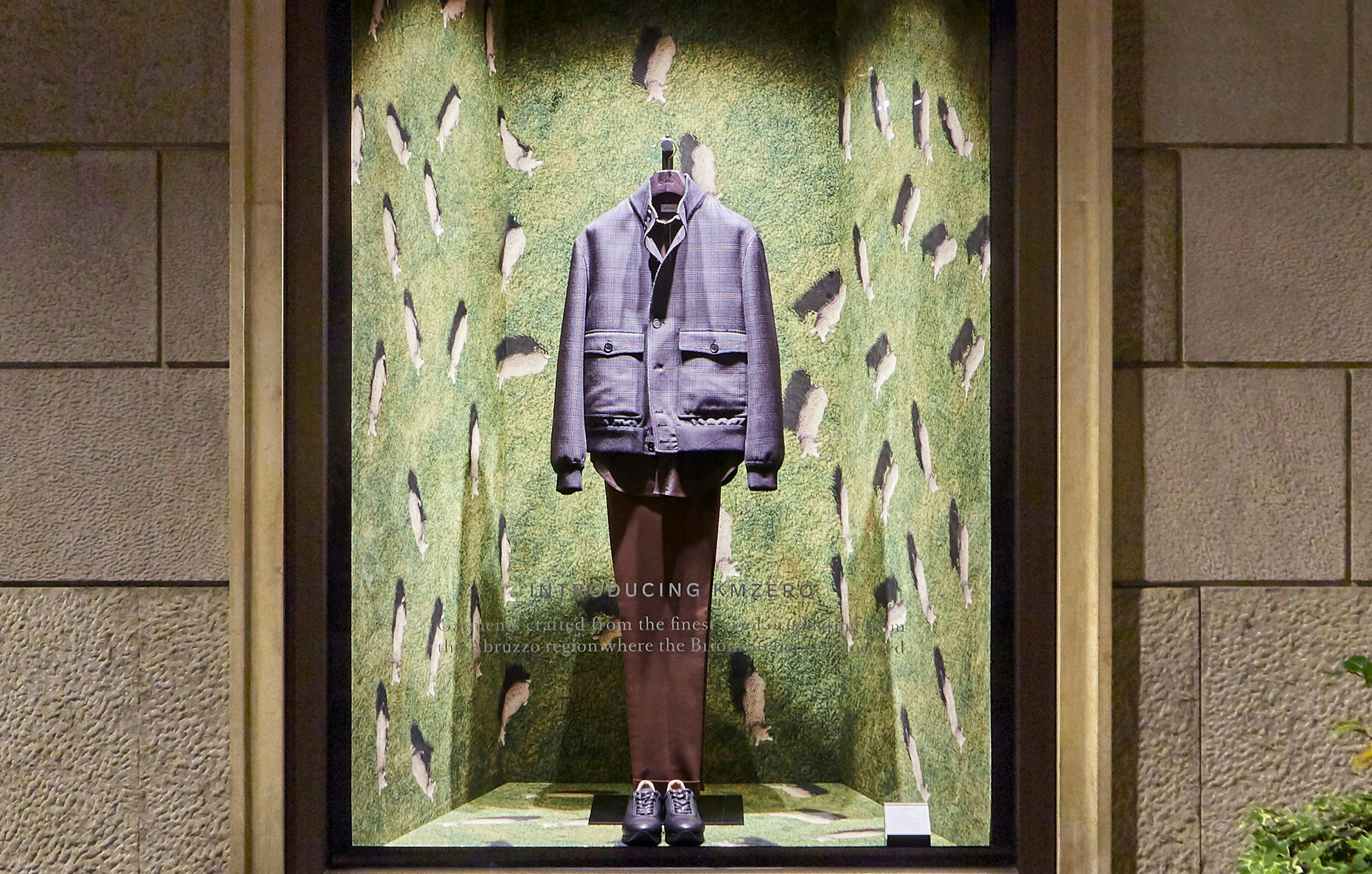 window display shop clothing apparel coat overcoat boutique
