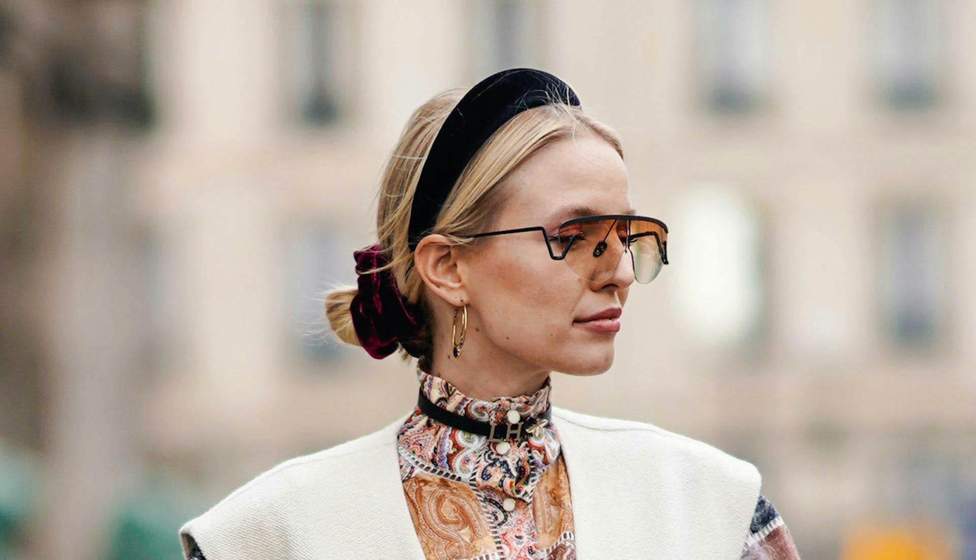 arts culture and entertainment,celebrities,fashion,street style paris apparel clothing human person glasses accessories necklace jewelry hat headband