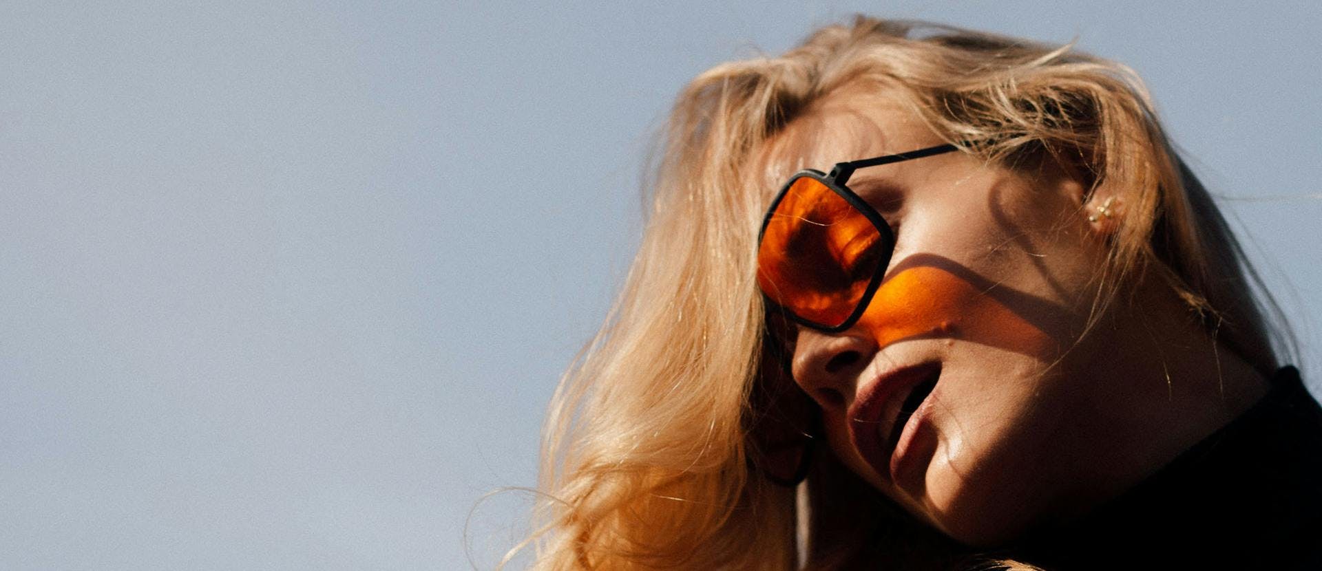 person teen female kid blonde face sunglasses accessories glasses smile