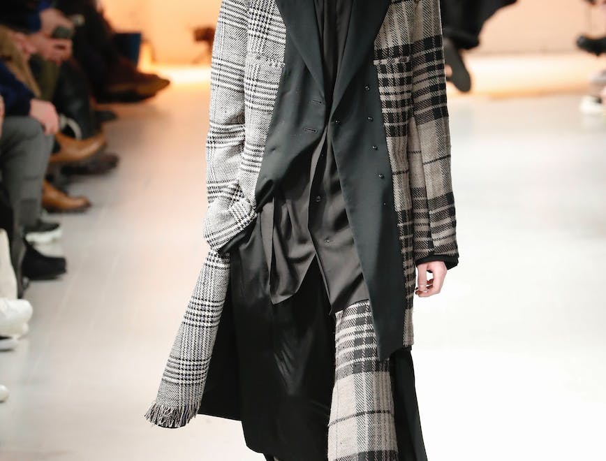 clothing apparel runway human person sleeve coat fashion