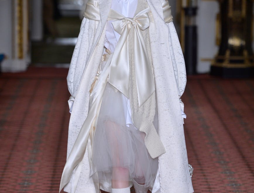 apparel clothing coat sleeve person human long sleeve fashion runway