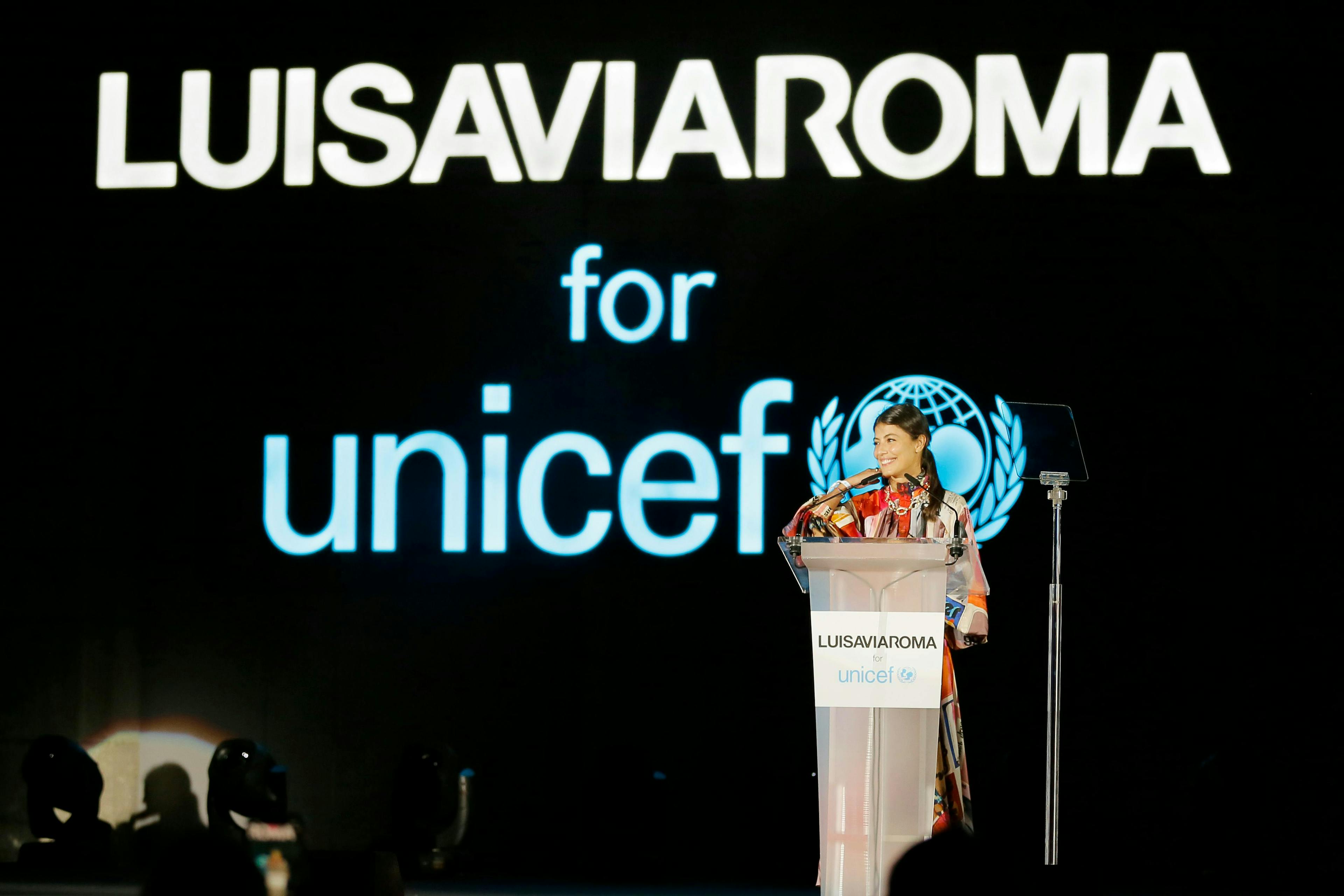 arts culture and entertainment celebrities fashion luisaviaroma dinner event unicef party - social event capri human audience person crowd speech