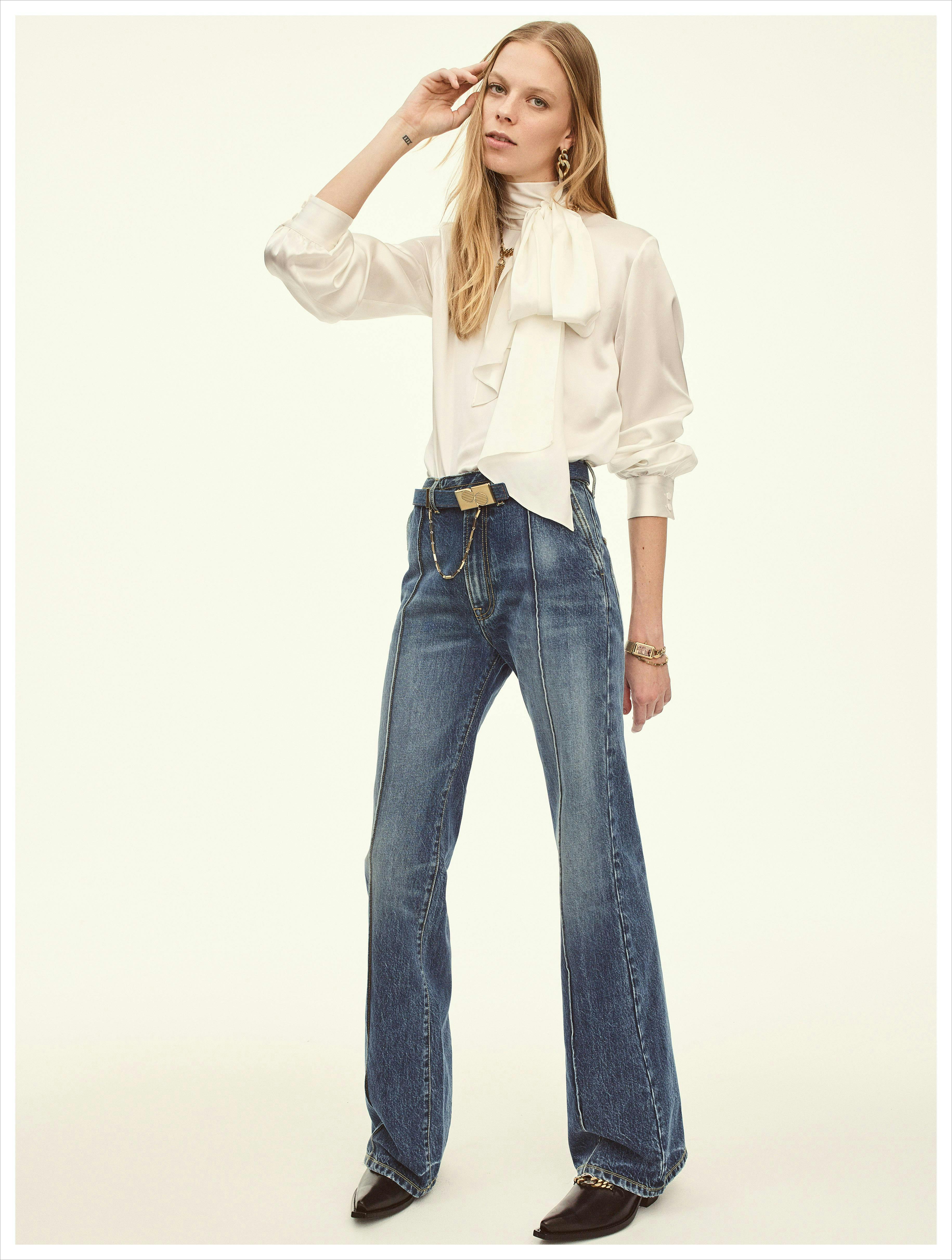 clothing apparel pants human female person denim jeans sleeve woman