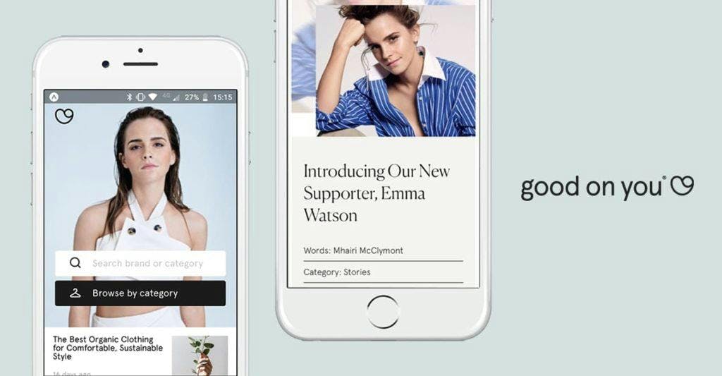 Nella foto la nuova applicazione Good on You l'app che classifica i brand più sostenibili