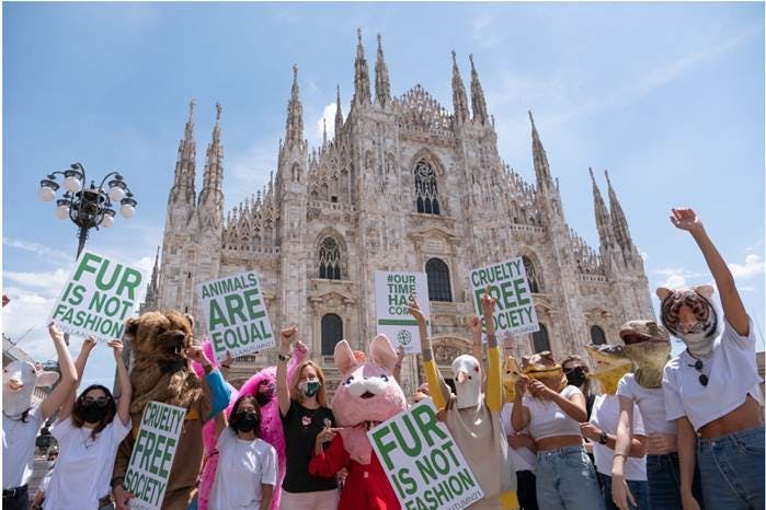 Stella Mc Cartney ha organizzato un Guerrilla Gathering contro le pellicce nel cuore di Milano