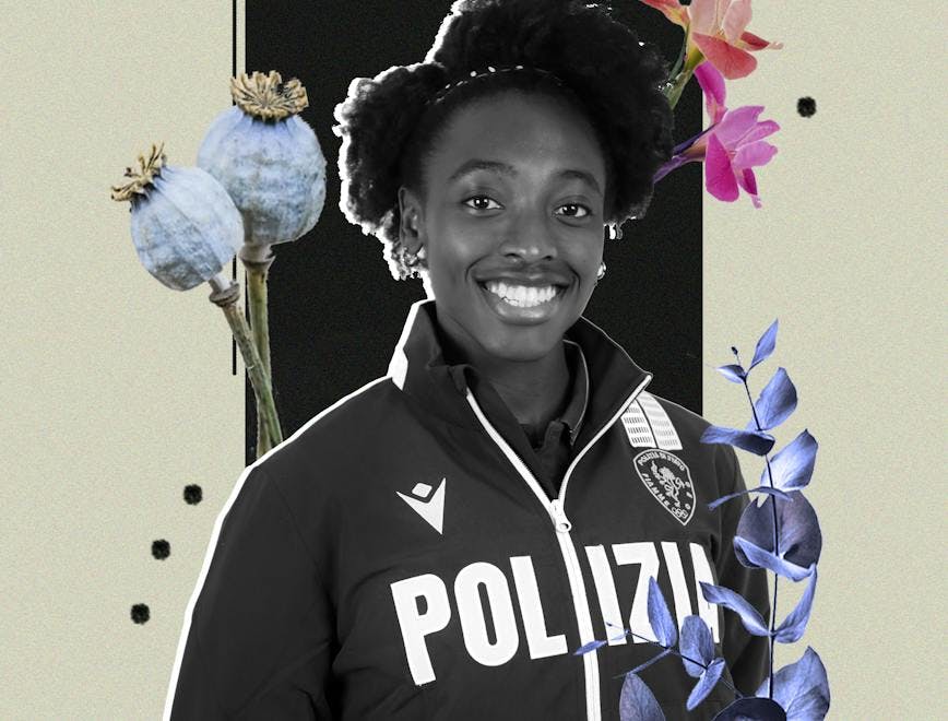 Ayomide Folorunso, appartenente ai Gruppi Sportivi della Polizia di Stato, illustrata da MO_RTE aka LUKA NEZIRI