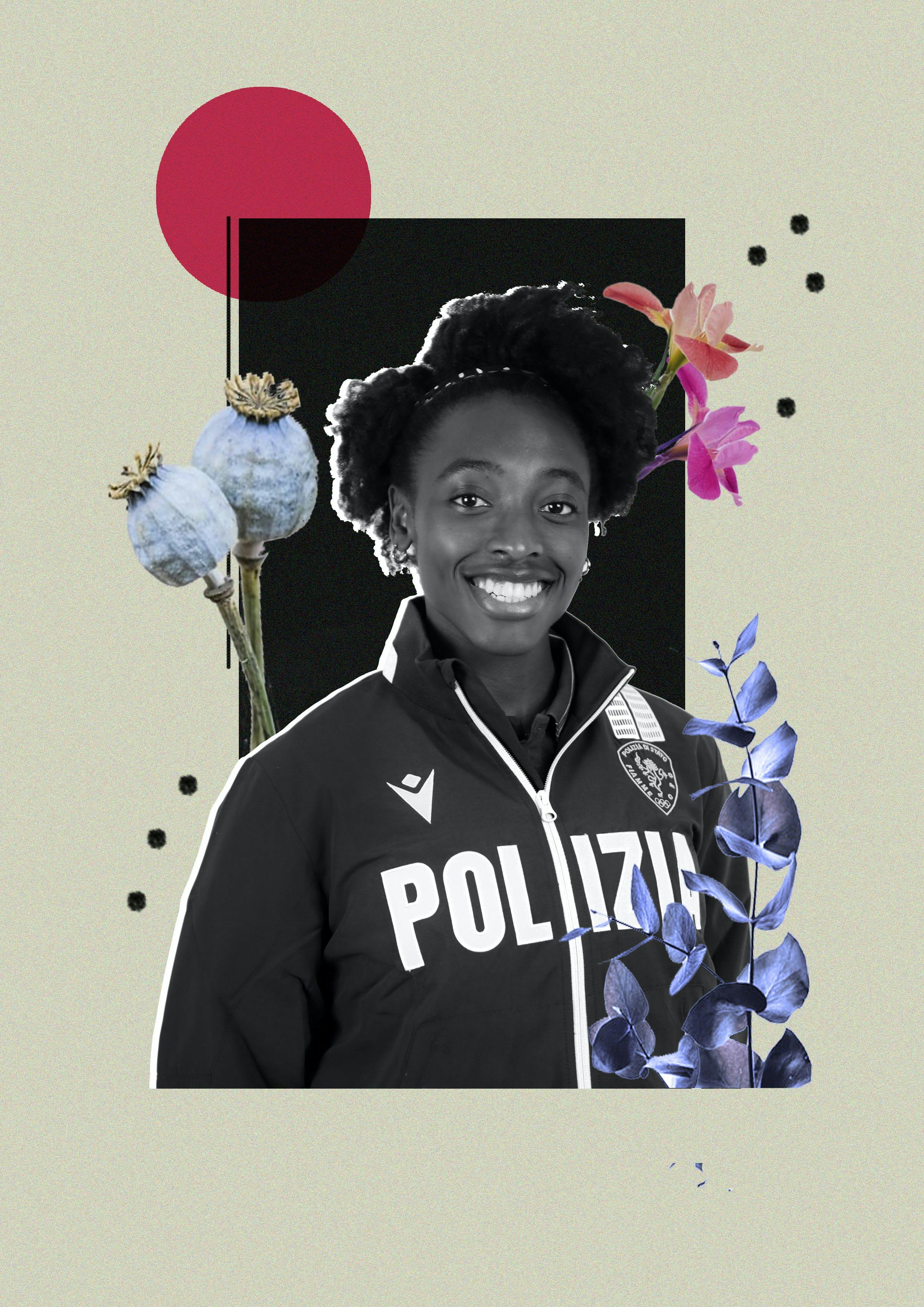 Ayomide Folorunso, appartenente ai Gruppi Sportivi della Polizia di Stato, illustrata da MO_RTE aka LUKA NEZIRI