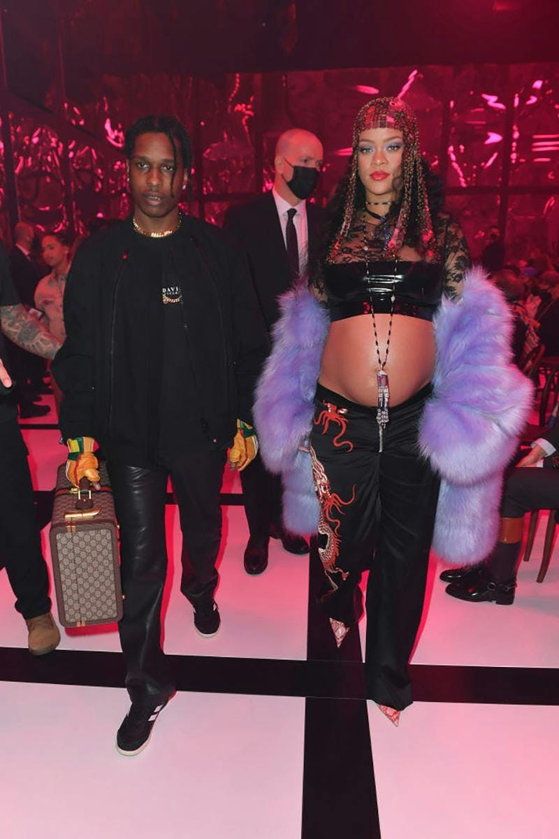 A$AP Rocky e Rihanna alla sfilata di Gucci a Milano