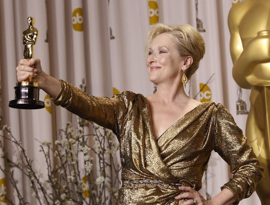 Meryl Streep con la statuetta conquistata per "The Iron Lady" nel 2012