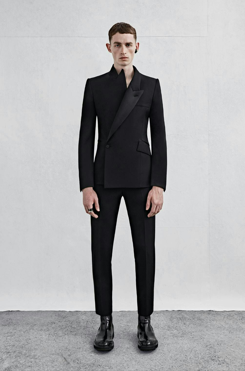 suit clothing overcoat coat apparel tuxedo person human female
