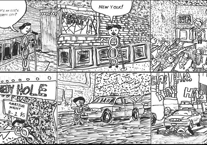 book comics publication car vehicle transportation person wheel machine face