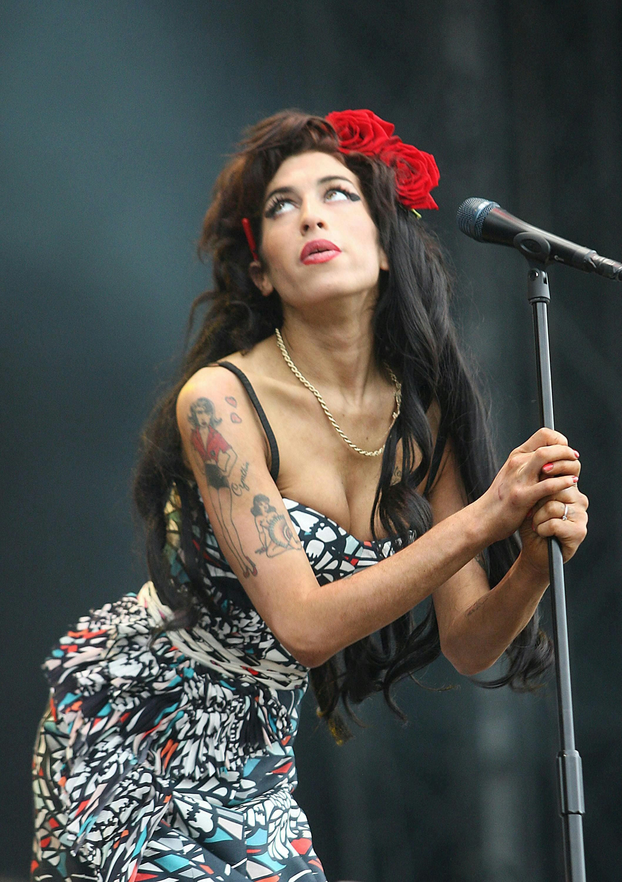 Amy Winehouse al  V Festival a Hylands Park nel 2008. ( Via Getty Images)