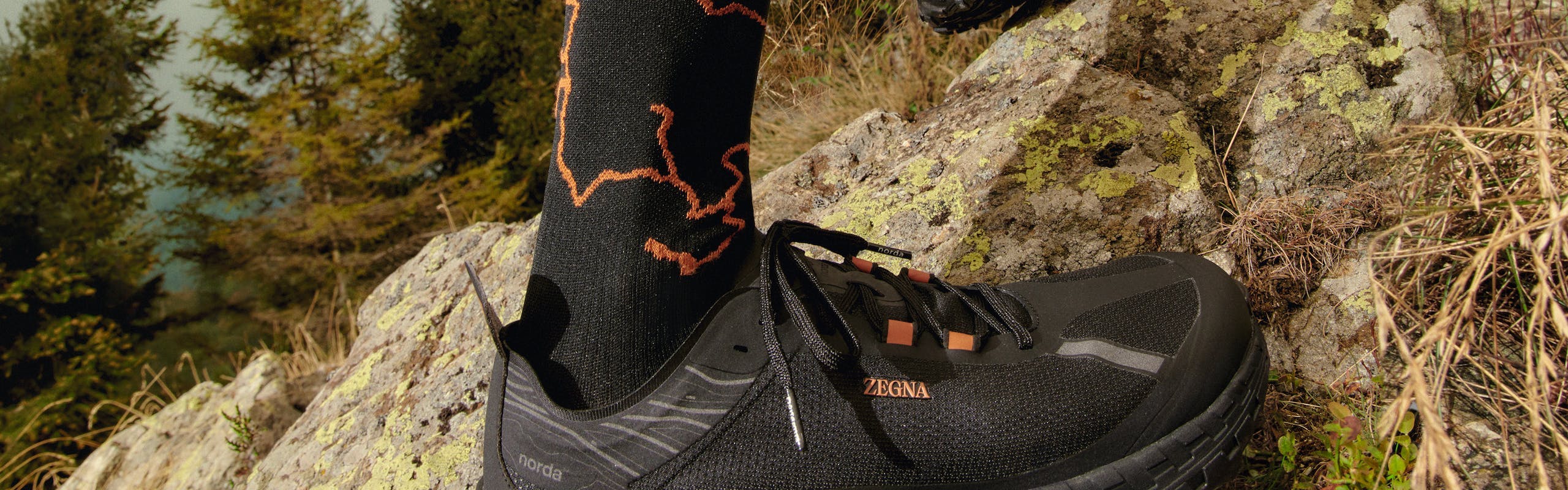 Le calzature del progetto ZEGNA x Norda creato in collaborazione tra la maison Zegna e il gruppo canadese Norda.