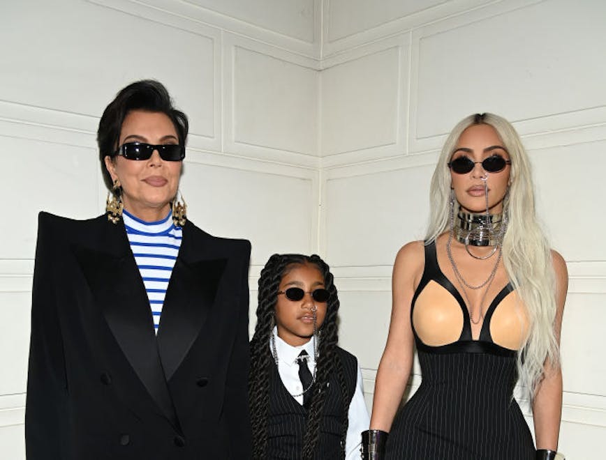 Kris Jenner, North West e Kim Kardashian alla sfilata di Jean-Paul Gaultier Haute Couture Fall Winter 2022 2023. (Getty)