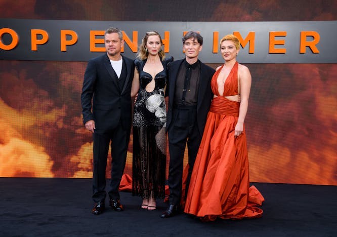 Matt Damon, Emily Blunt, Cillian Murphy e Florence Pugh alla Premiere del film Oppenheimer a Londra (Getty Images)