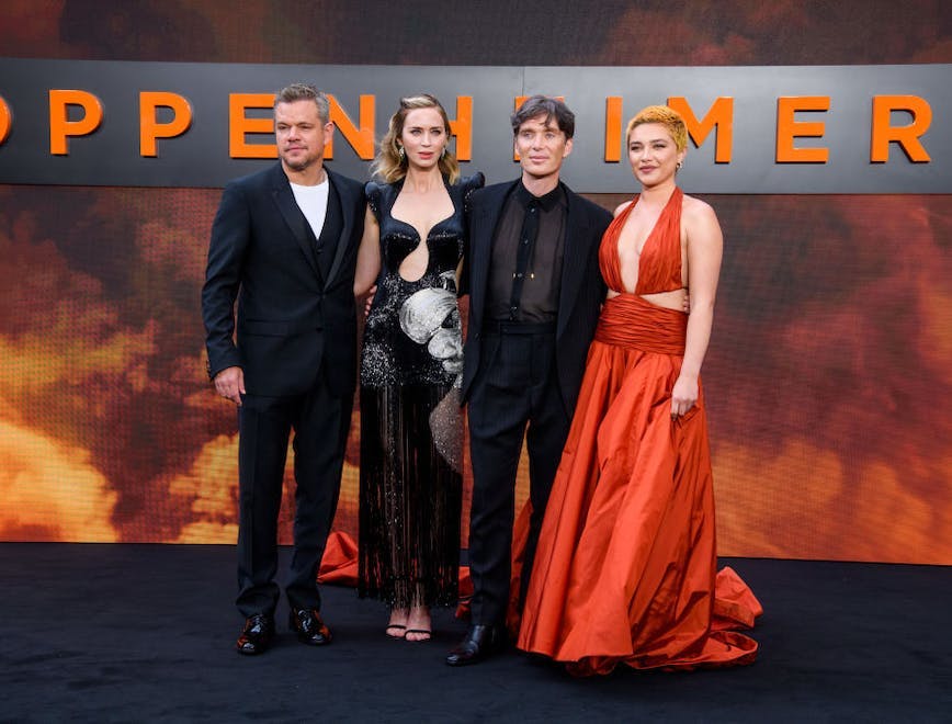 Matt Damon, Emily Blunt, Cillian Murphy e Florence Pugh alla Premiere del film Oppenheimer a Londra (Getty Images)
