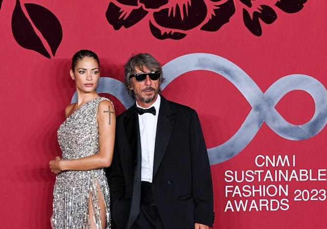 Elodie e Pierpaolo Piccioli ai CNMI Sustainable Fashion Awards (Courtesy of Camera Nazionale della Moda Italiana)
